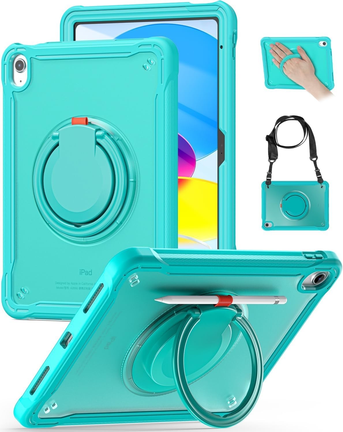 BRAECN 11" iPad Case 11th/10th Gen 2025/2022 Shockproof Handle Stand Strap
