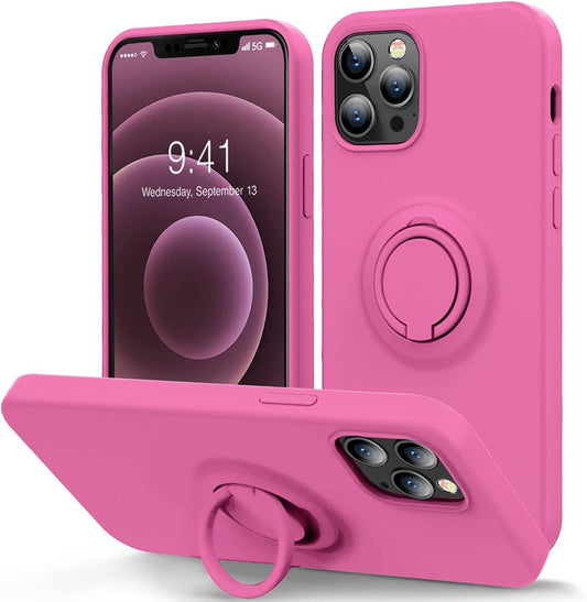 MOCCA Shockproof Case for iPhone 12/12 Pro – Ring Stand, Pitaya Pink - OEM