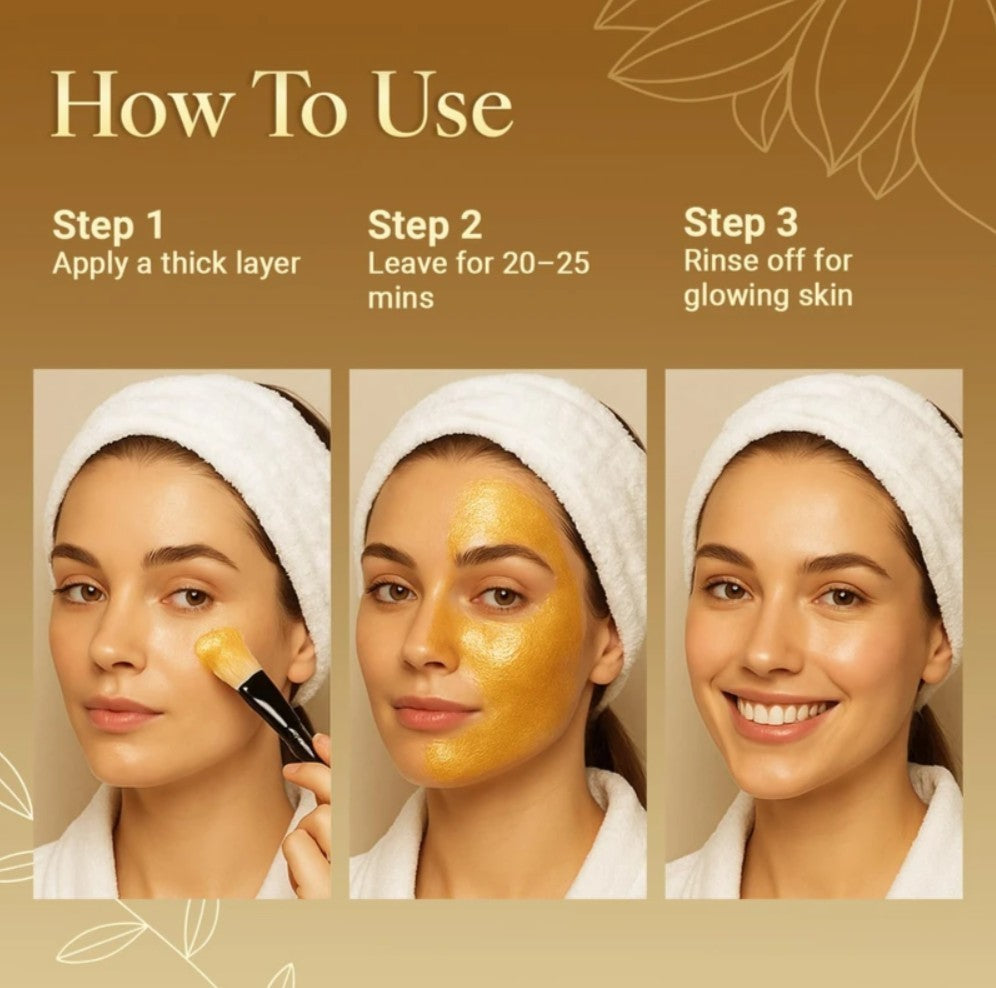 24K Gold Face Mask – Hydrating & Firming Facial Mask with Shea Butter, Hyaluroni