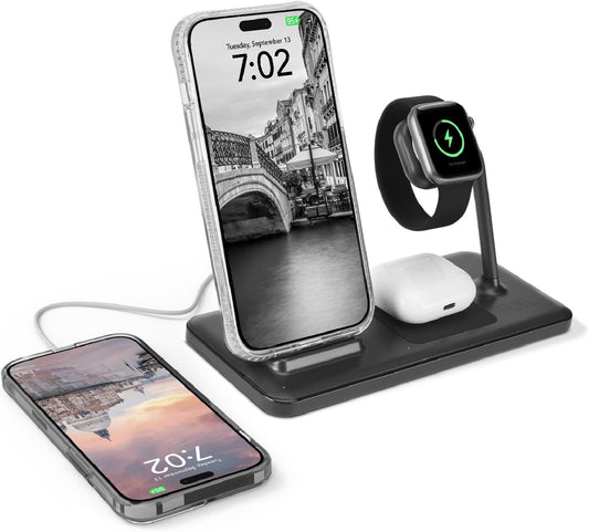 FUEL Fast Charger 4-in-1 Wireless Charging Station w/ Adapter for iPhone &iWatch