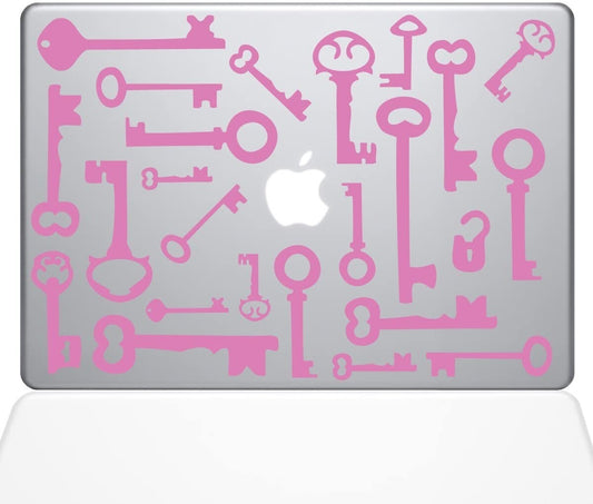Decal Guru Skeleton Keys MacBook Decal Vinyl Sticker 11 MacBook Air Pink