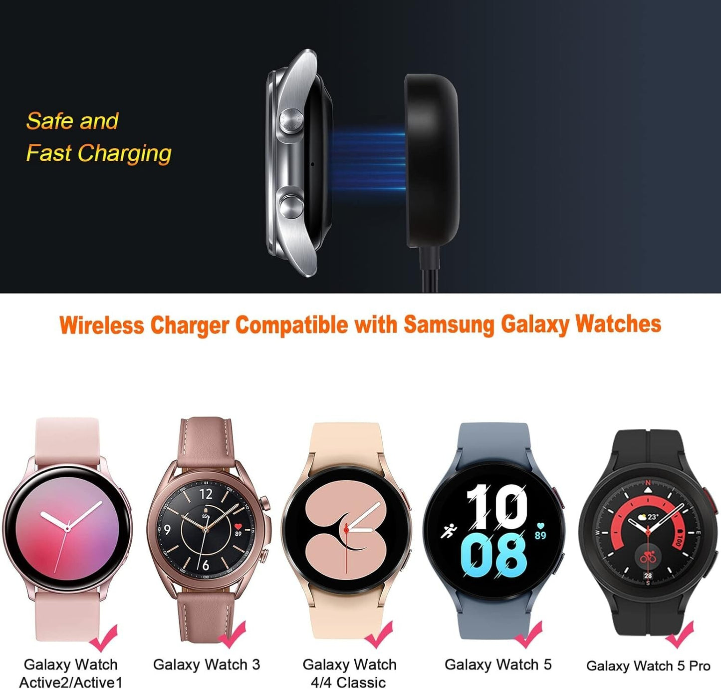 Samsung 2 Pack Compatible Watch ChargerGalaxy Watch 7654 Charger Cabl