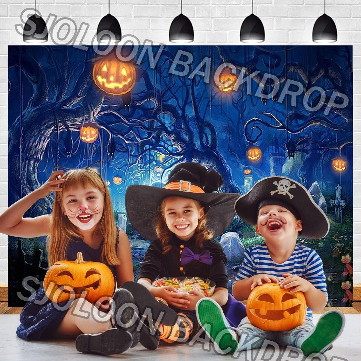 SJOLOON Halloween Backdrops Photography Party Decoration Scenes 10X10ft
