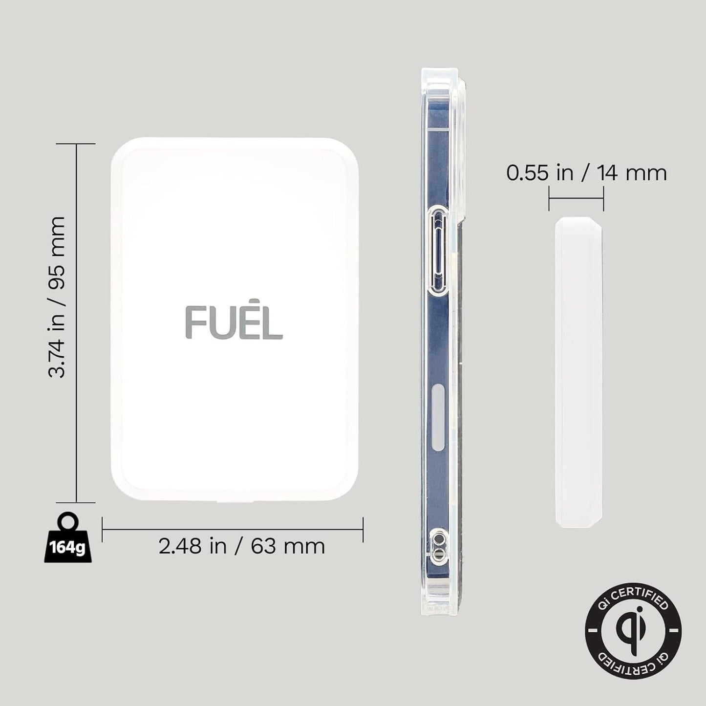 5000 USB-C iPhone Charger Fuel mAh Magnetic Wireless Portable w Port