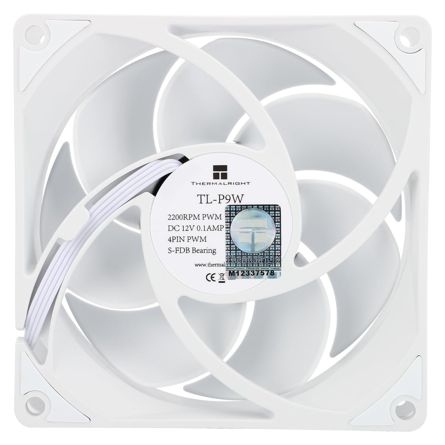 Thermalright TL-P9W 92mm White CPU Fan – Quiet PWM, 2200RPM, High Performance