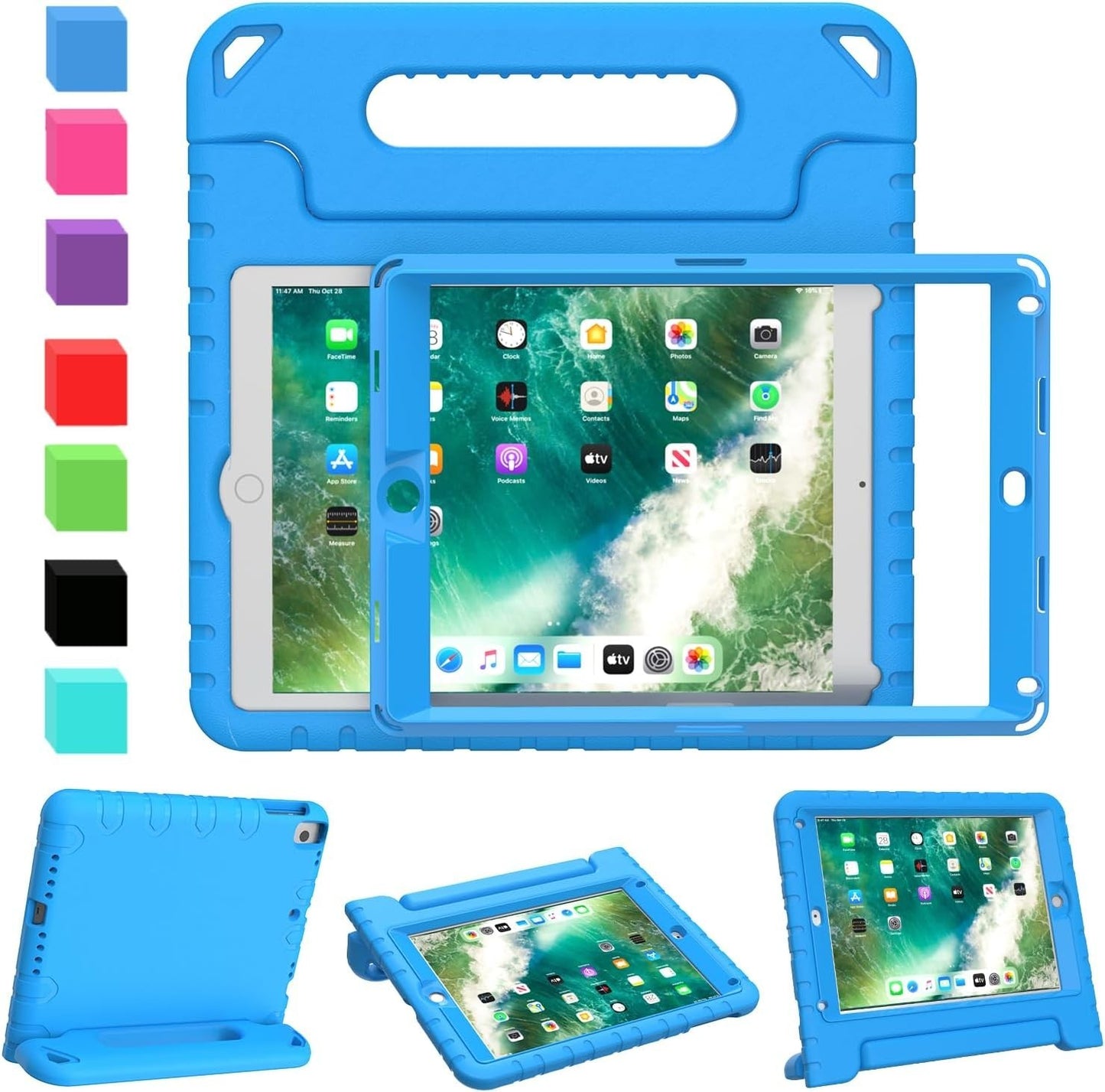 AVAWO Shockproof Foam Case for iPad 9.7″ (2017/2018/Air 2) with Built‑in Screen