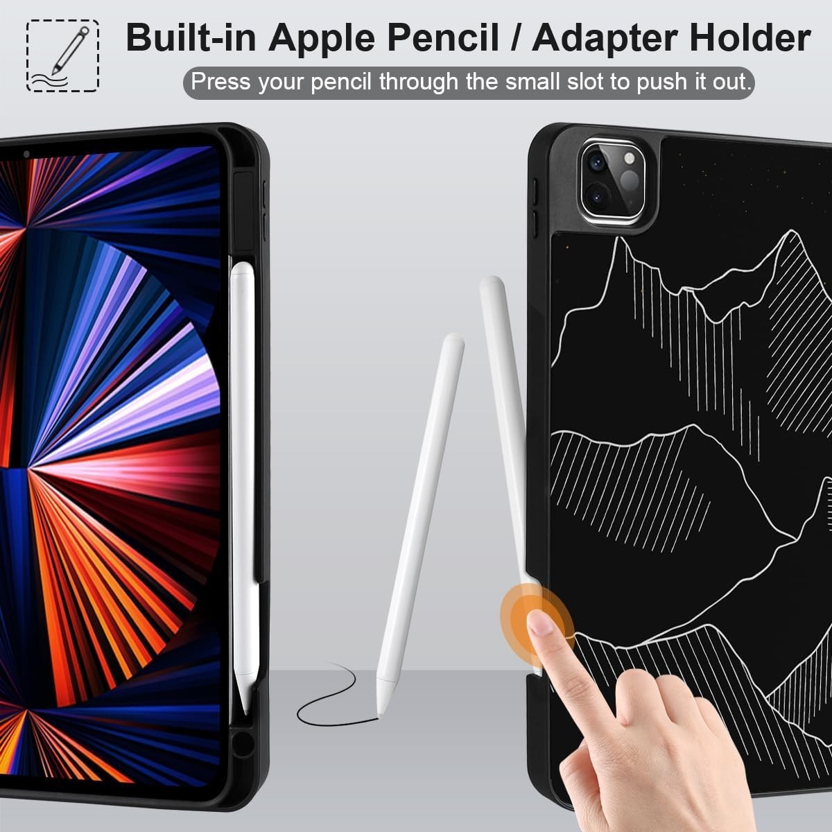 MEEgoodo iPad Pro 11" Case M2/M1 4th-1st Gen 2018-2022 w/ Pencil Holder Gold