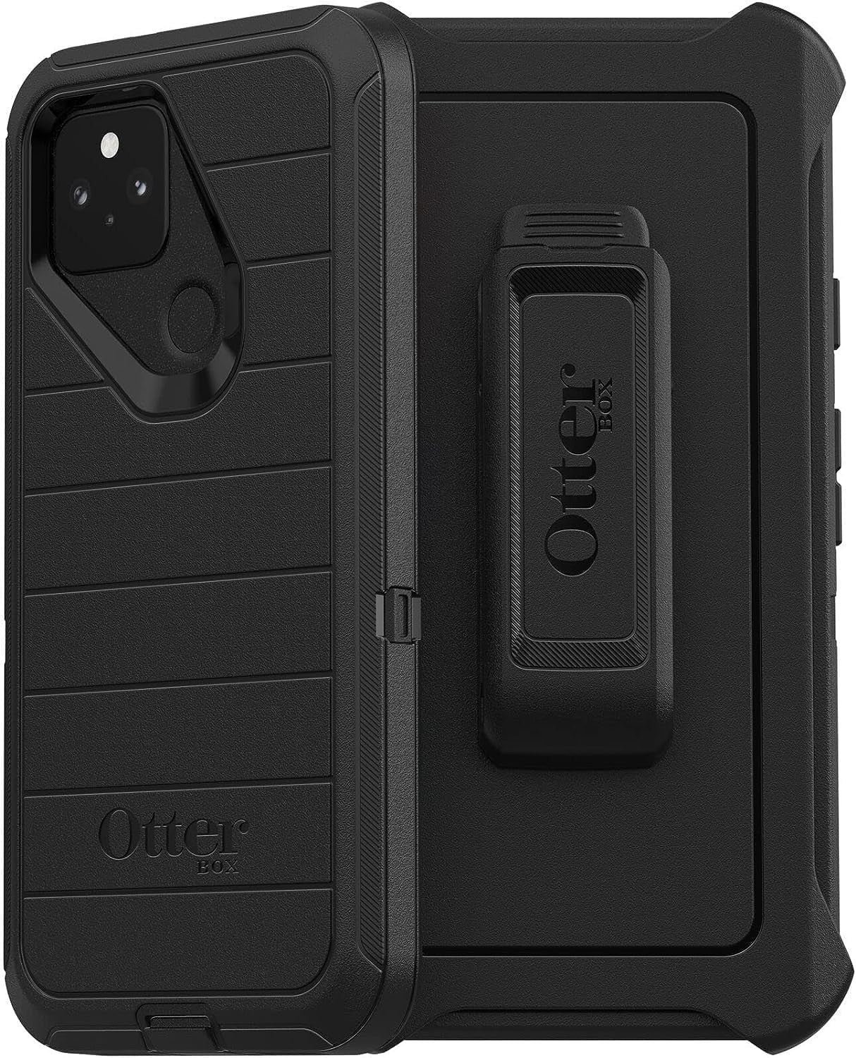 Case for Google Pixel 5 – Black, Rugged, Holster & Kickstand