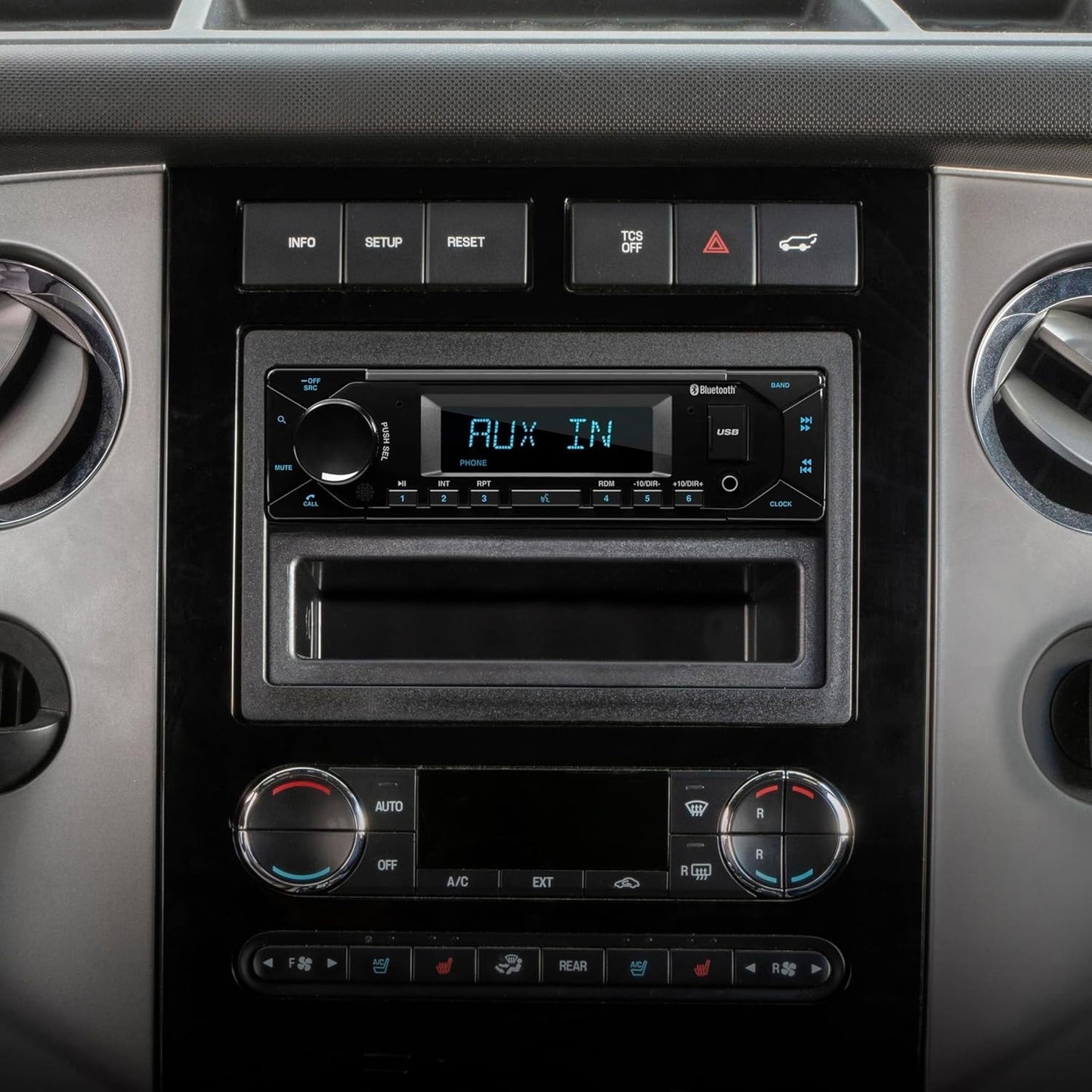 Scosche FD3090B Dash Kit – Double or Single DIN w/ Pocket, 1995‑2016 Ford & More