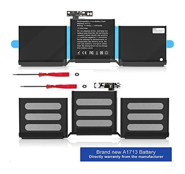 WELLBOB A1708 A1713 Battery for MacBook Pro 13" Late 2016 Mid 2017 Replacement