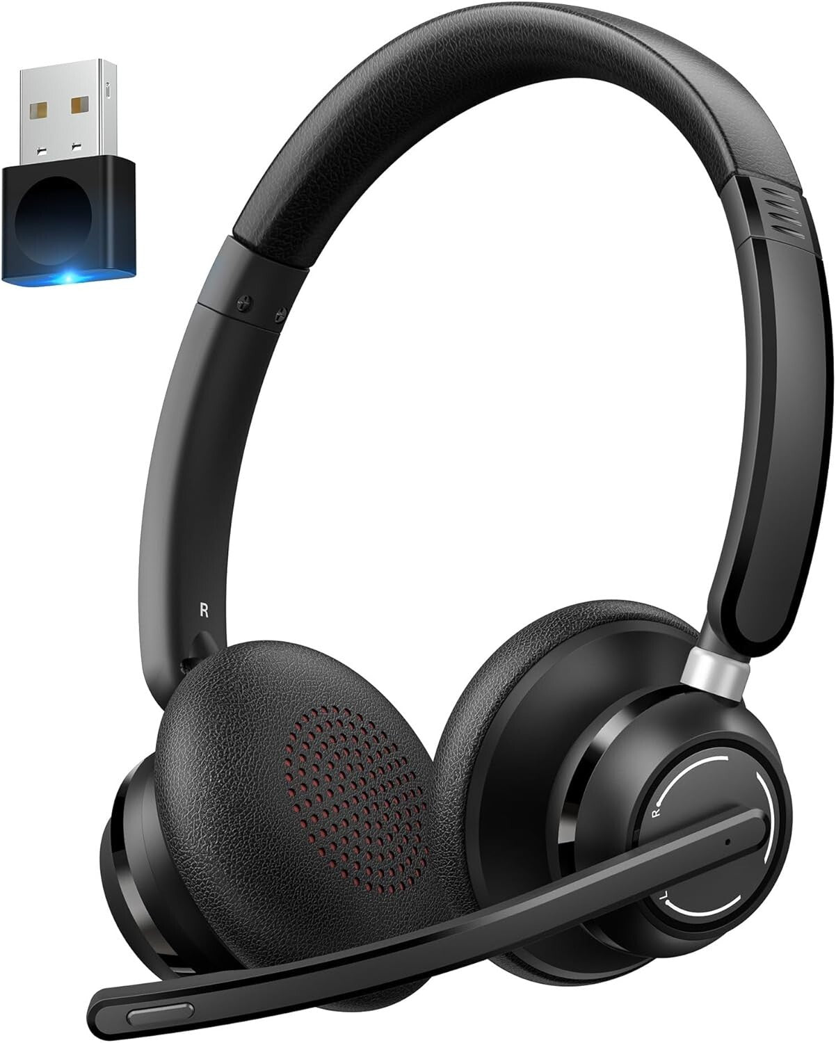 2024 USB Wireless Headset Microphone New V53 Headset Dongle Compute