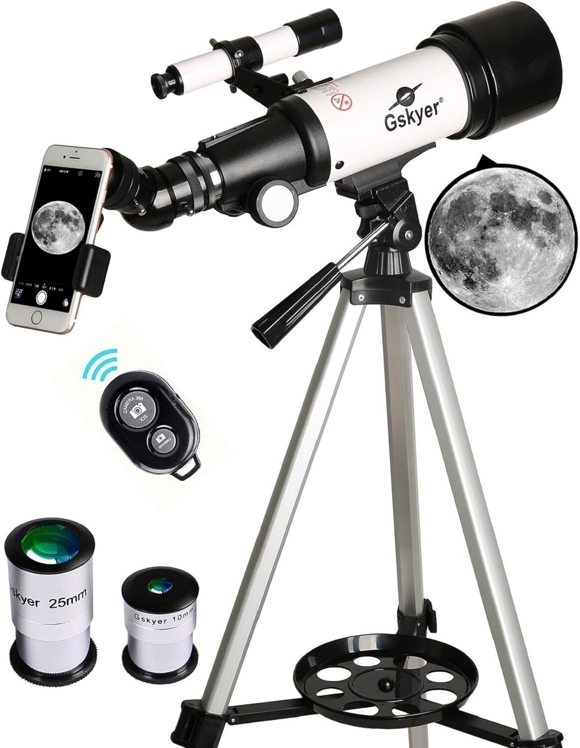Gskyer Telescope 70 mm Aperture 400mm AZ Mount Astronomical Refracting Telescope