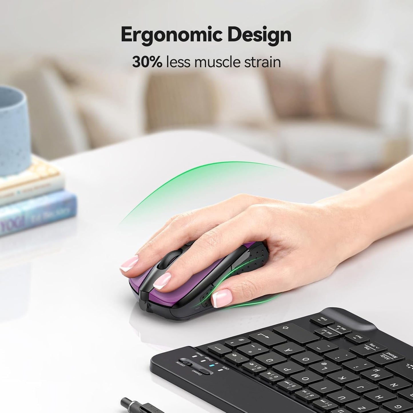 TECKNET Wireless Mouse for Laptop, Silent Mouse Quiet Click, Computer Mouse Wire