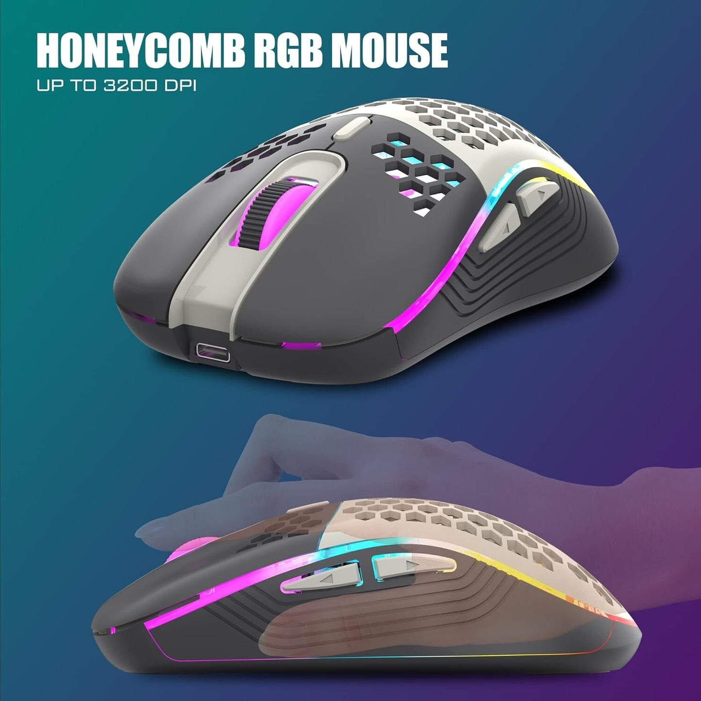 K84 RedThunder Wireless Keyboard Mouse Combo Rainbow Backlit
