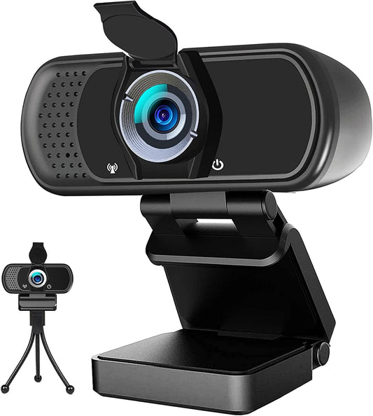 1080P Webcam Microphone Hrayzan HD Webcam w Privacy Cover Tripod