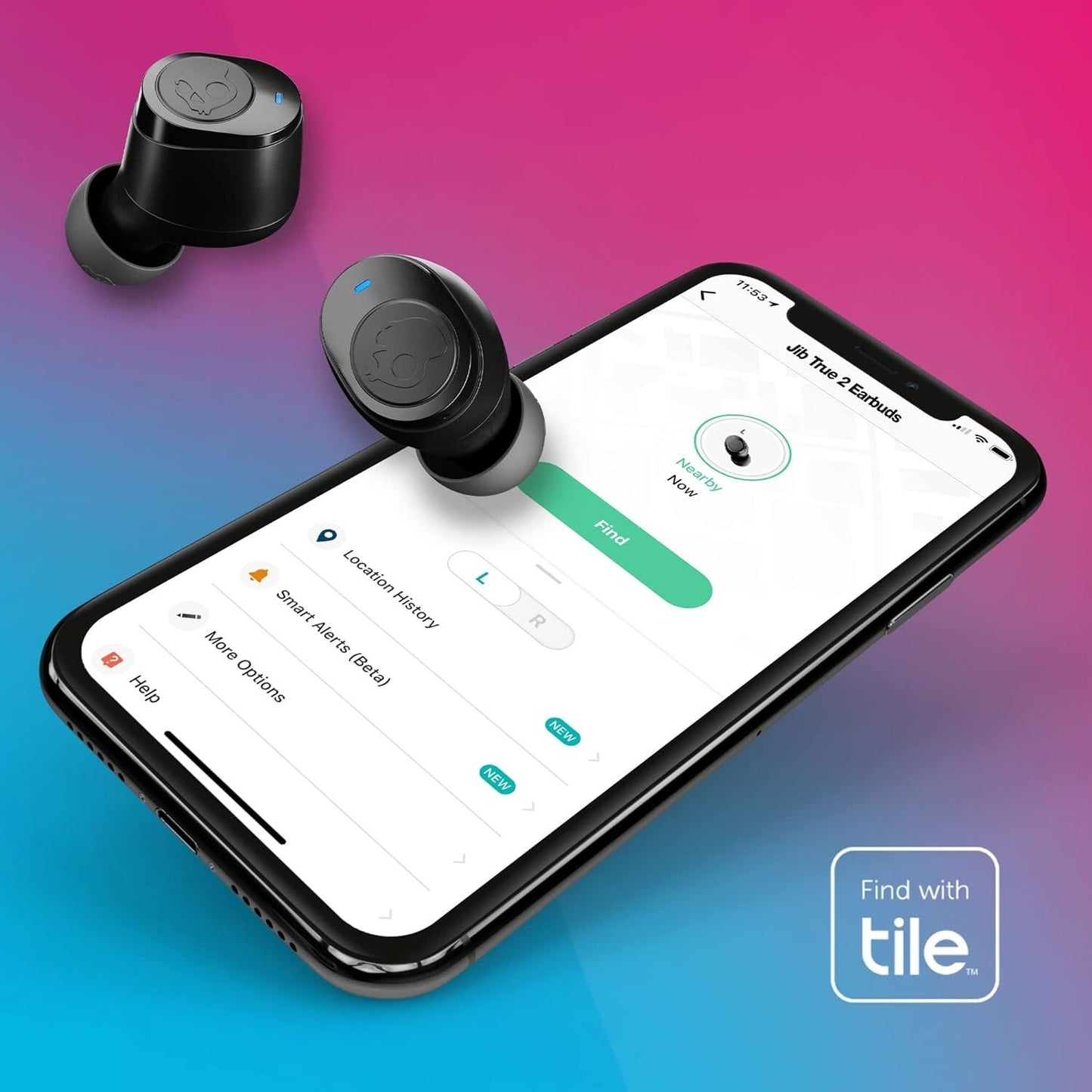 Jib True 2 In-Ear Wireless Earbuds 32 Hr Battery Microphone Works w iPhone