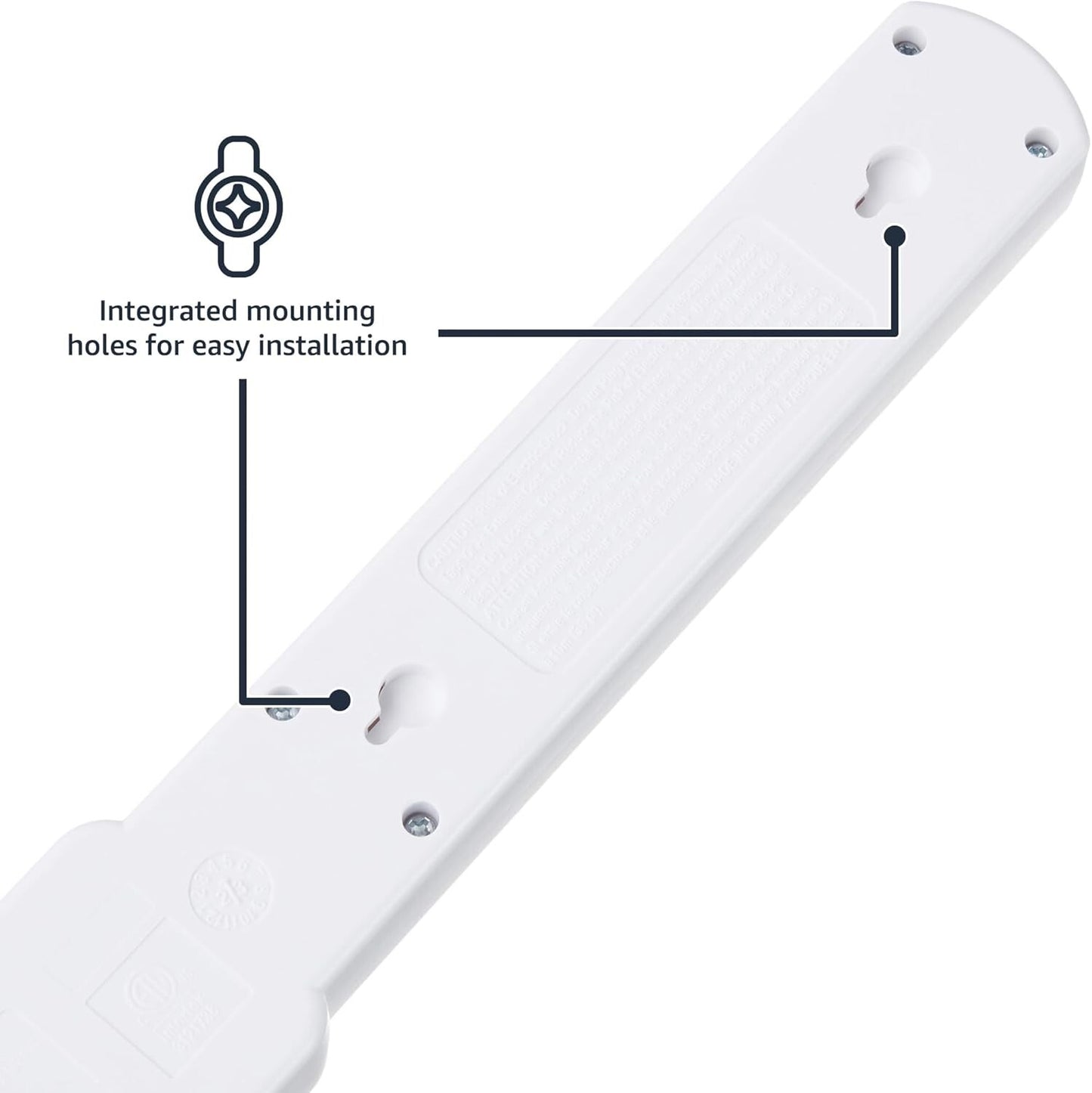 Amazon Basics 2' feet 6-Outlet 200 Joule Surge Protector Power Strip - 2 pack