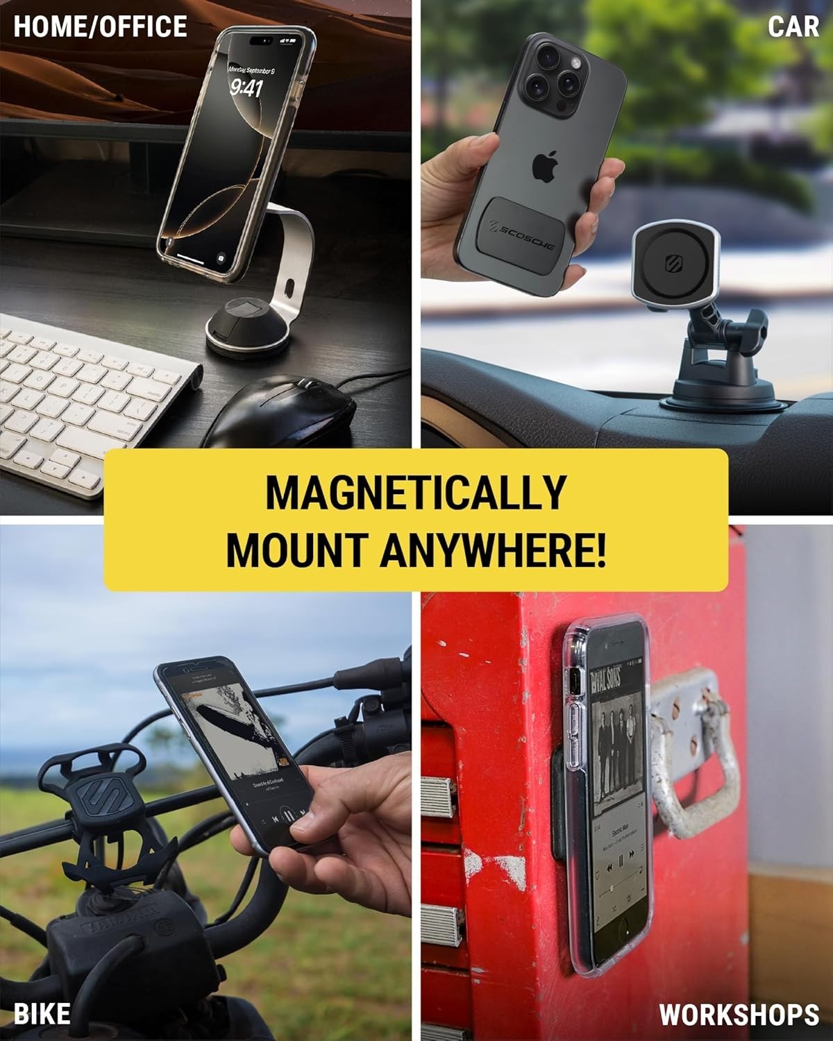 Scosche MagicMount Metal Plate Kit – MAGRKI, Phone Mount Replacement Plates
