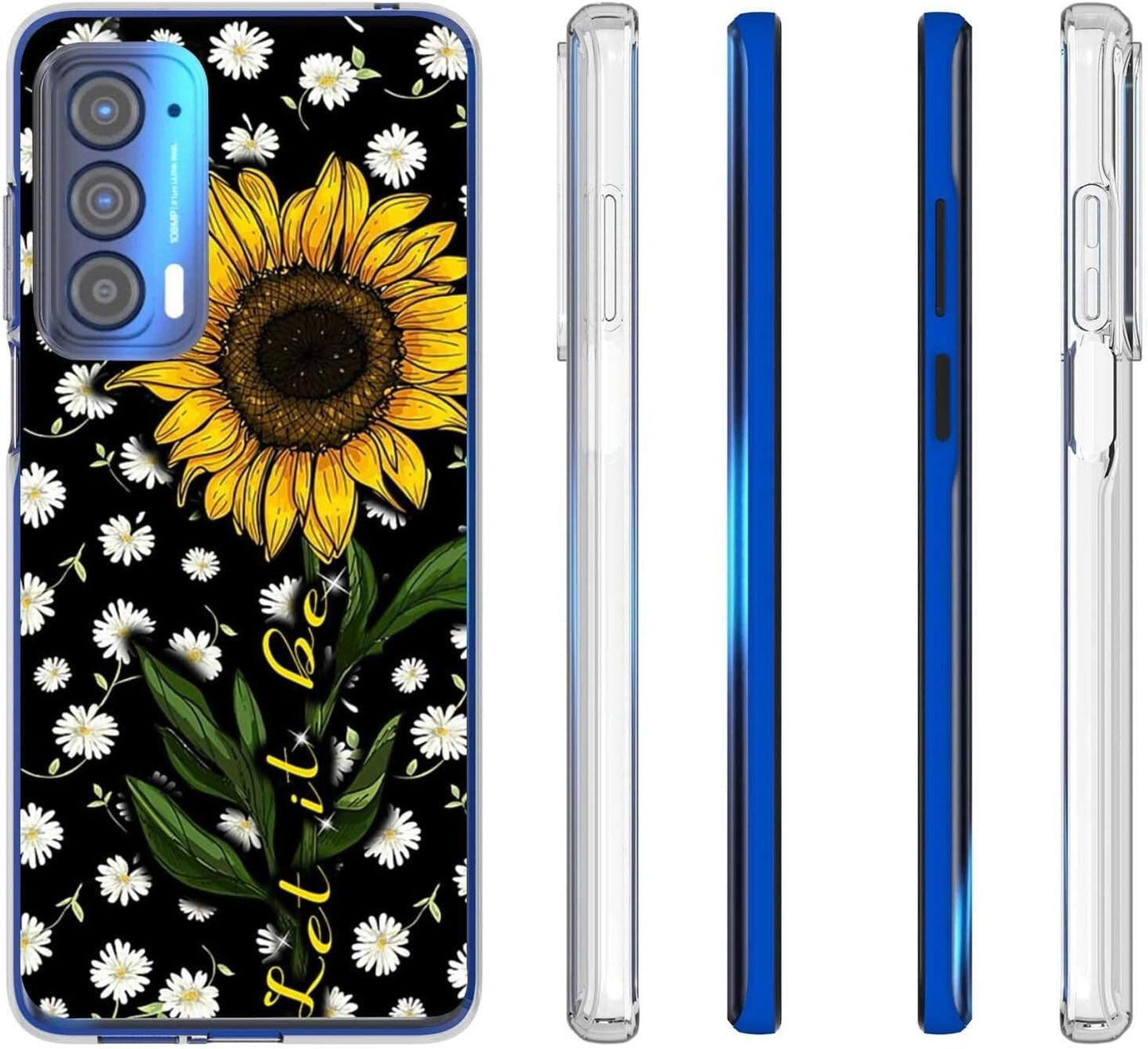 2021 Compatible w Moto Moto Edge Edge 5G UW Sunflower White Daisy Let it B