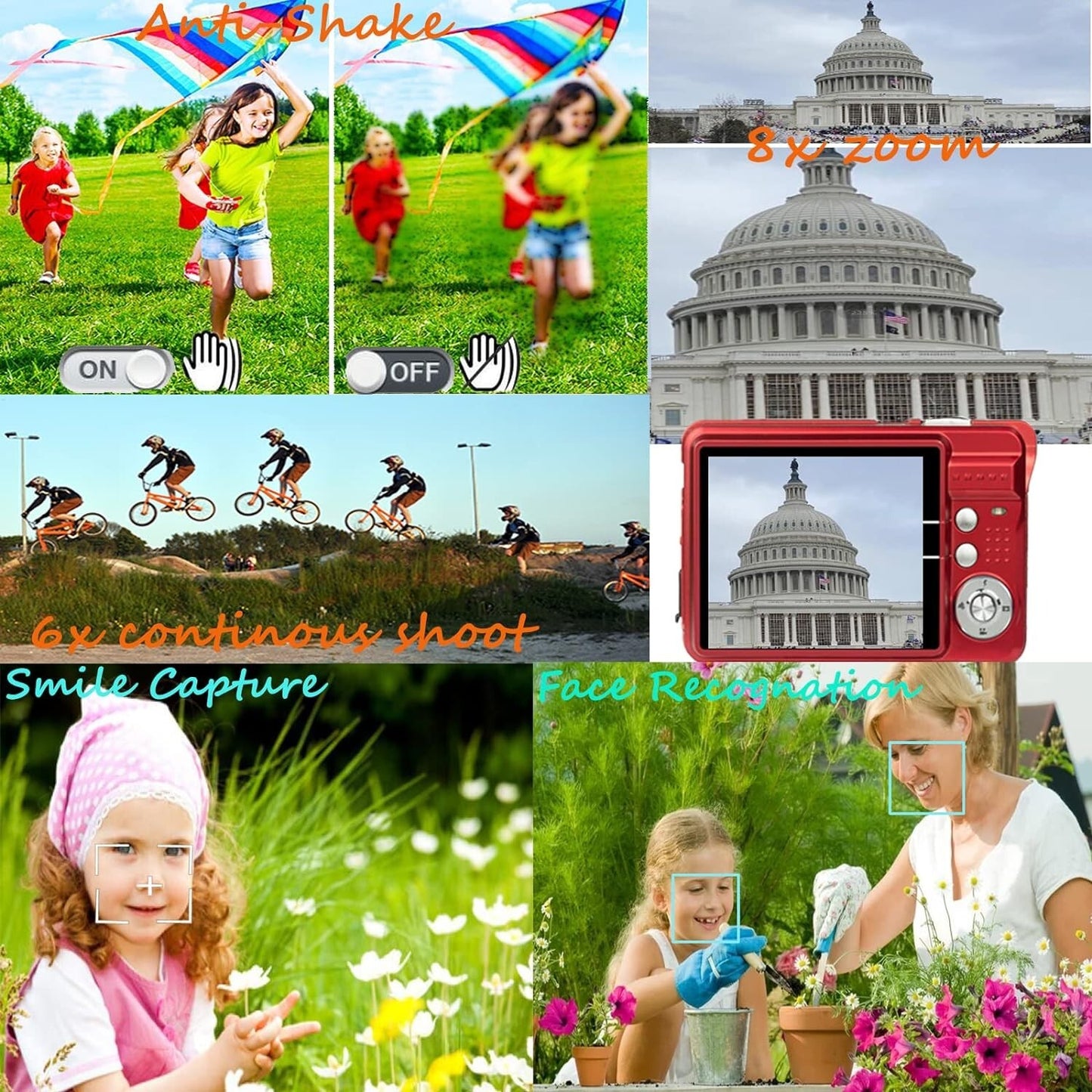 HD Mini Digital Camera Digital Camera Kids Teens Students Travel Camping