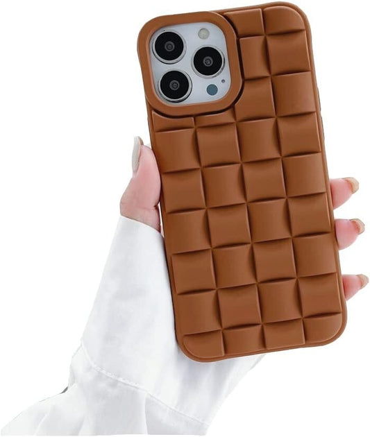 TPU iPhone Cute 3D Weave Grid Lattice Print Design Soft Silicone Camera
