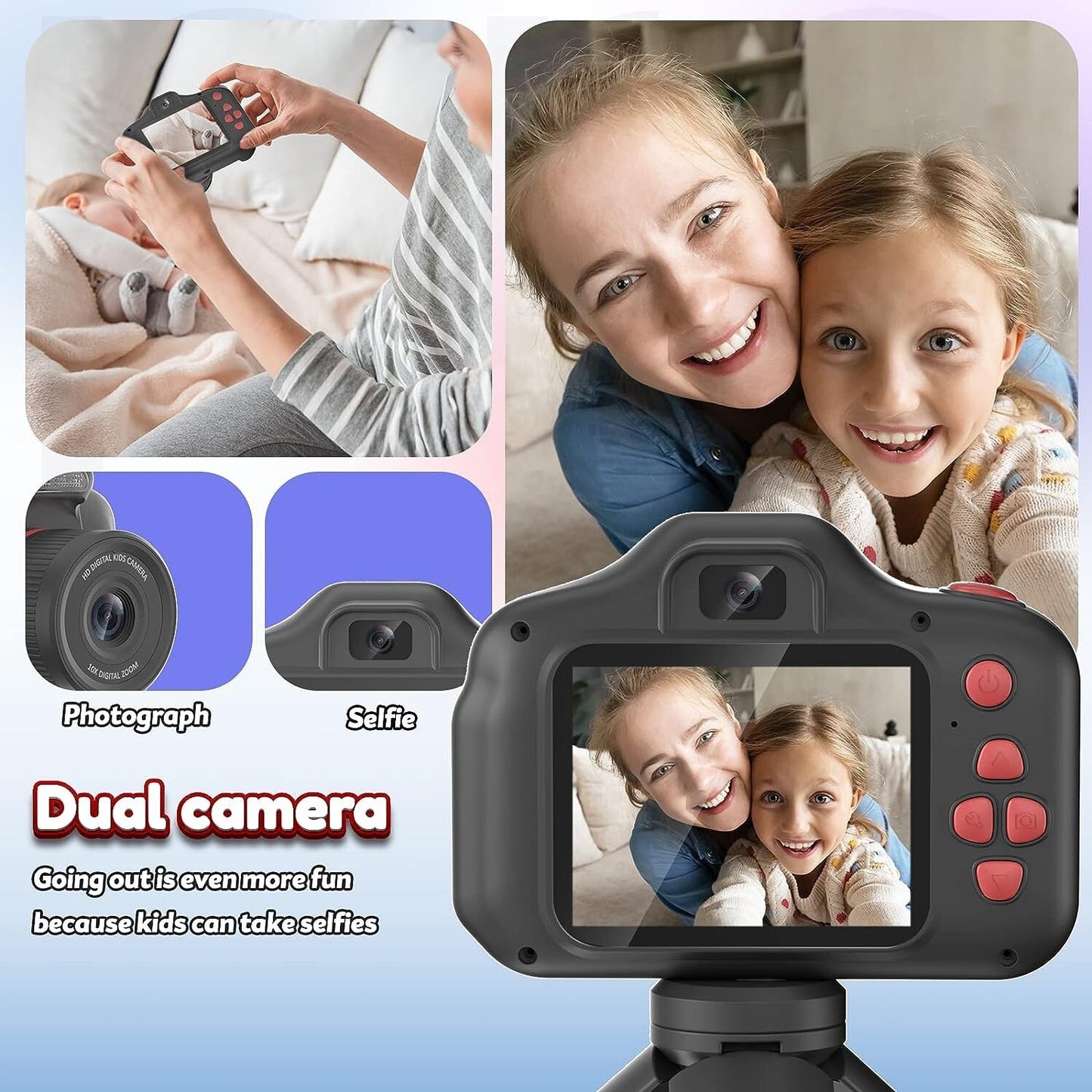 Yoophane Upgrade Kids Selfie CameraChristmas Birthday Gifts Kids 6 7 8 9 10