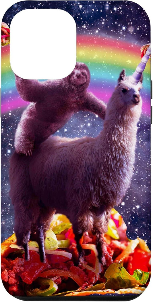 iPhone 12 Pro Max Space Sloth Riding Llama Unicorn Taco Burrito