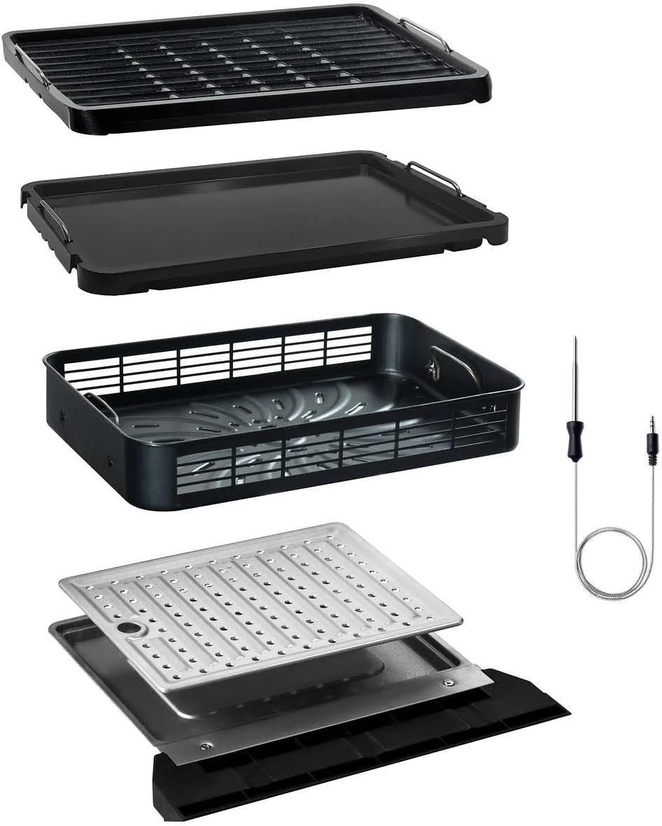 FoodStation Smokeless Grill & Air Fryer – 6-in-1, XL Surface, Temp Probe