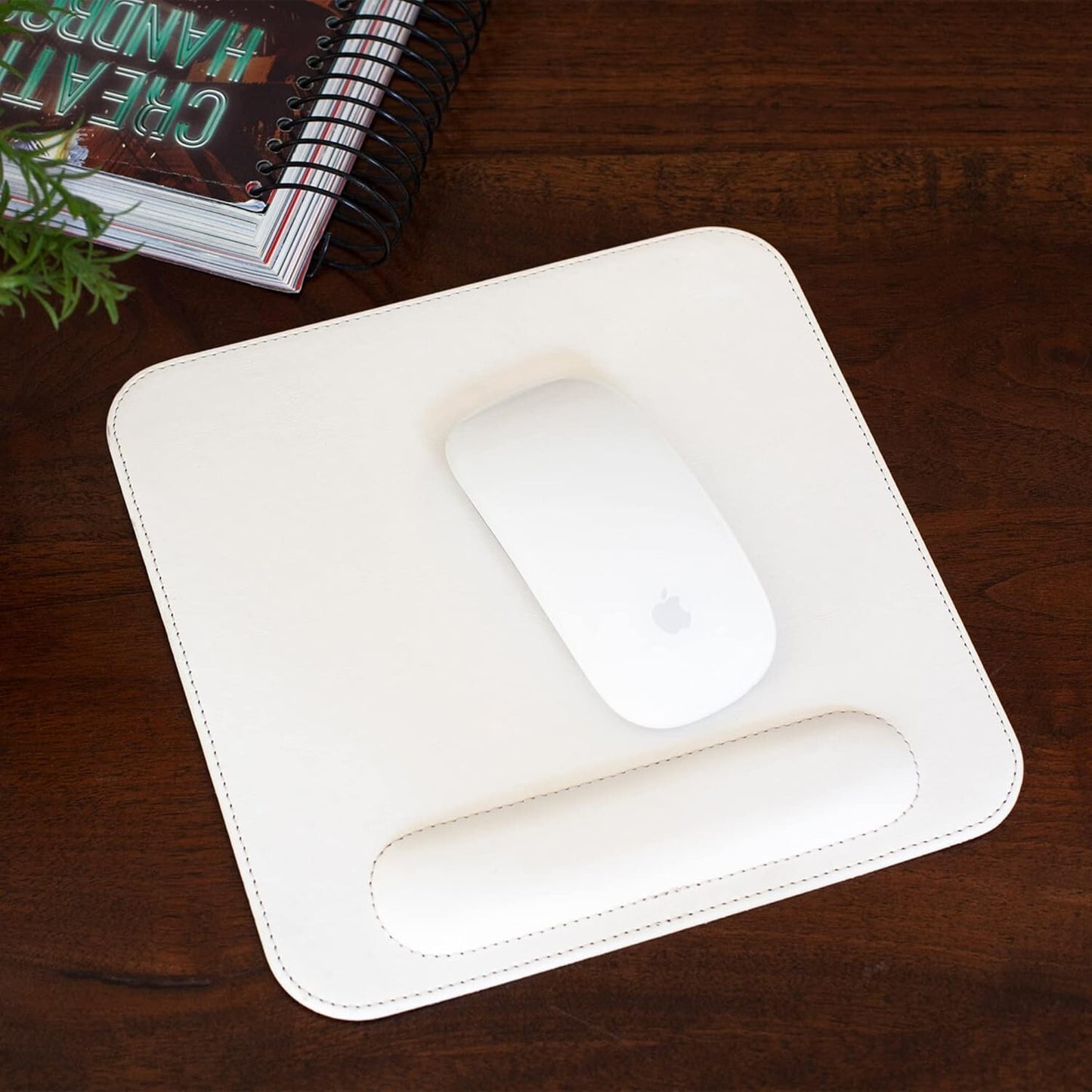 Londo Leather Mousepad Wrist Rest White