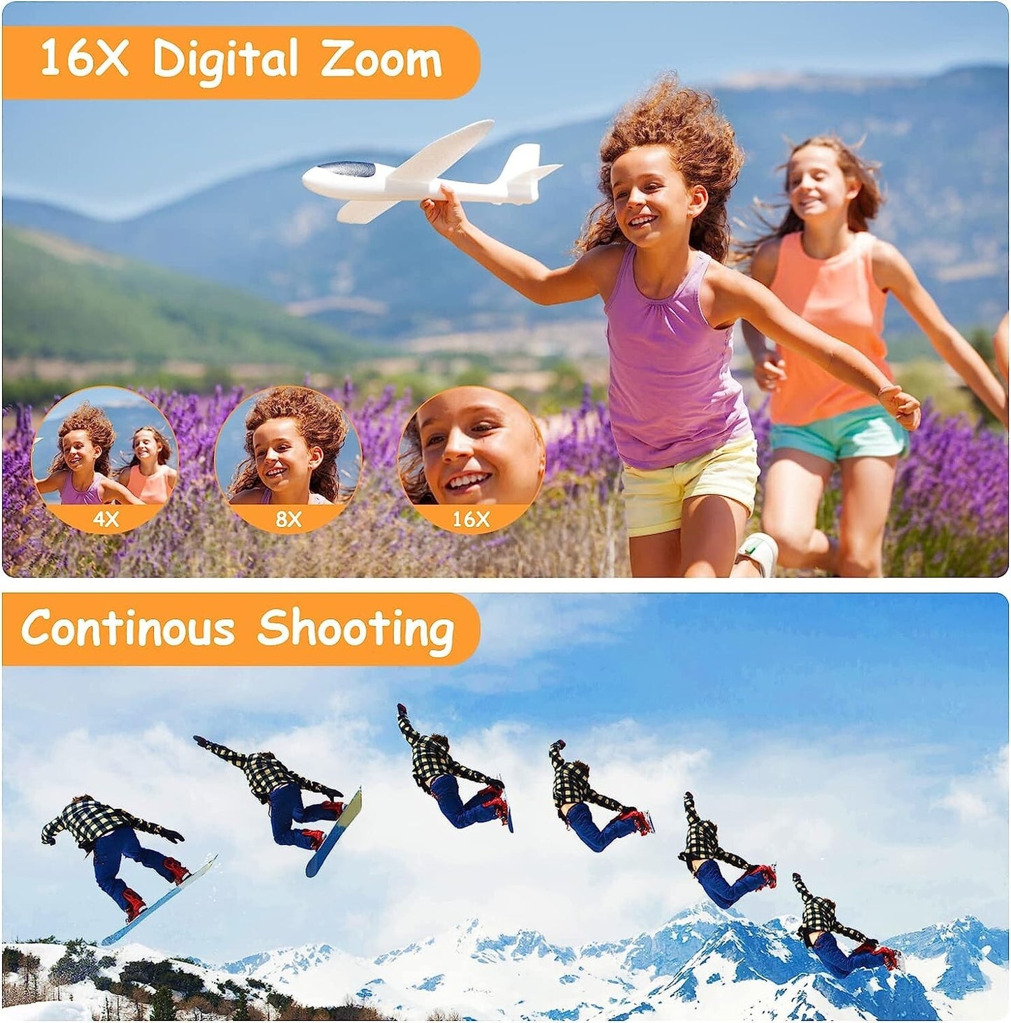 FHD 1080P Kids Digital Camera Compact Camera Autofocus Digital Zoom