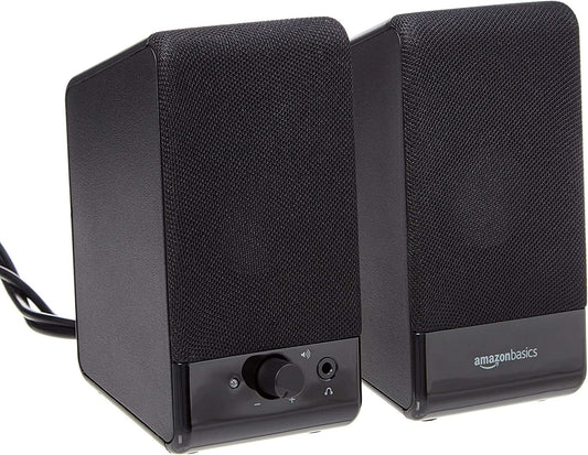 Amazon Basics Computer Speakers for Desktop / Laptop PC USB-Powered Black 2.1 W