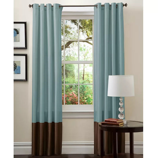 Lush Decor Prima Window Curtain Panel Pair 84 inch x 54 inch BlueChocolate