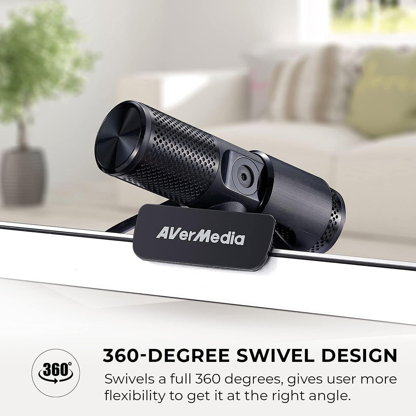 AVerMedia PW313 Live Streamer Cam 313 – Full HD 1080p Webcam w/ Mic & Swivel