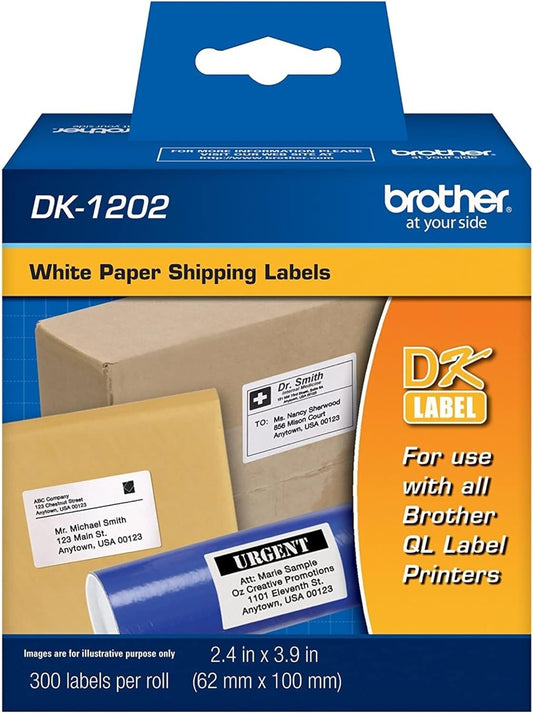 DK-1202 Brother Genuine DieCut Shipping Paper Labels Long Lasting