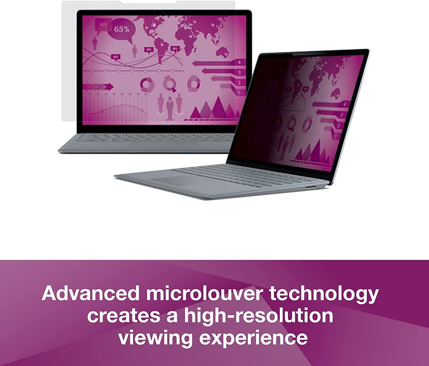 3M High Clarity Privacy Filter 156 Widescreen Laptop w Comply Attachments