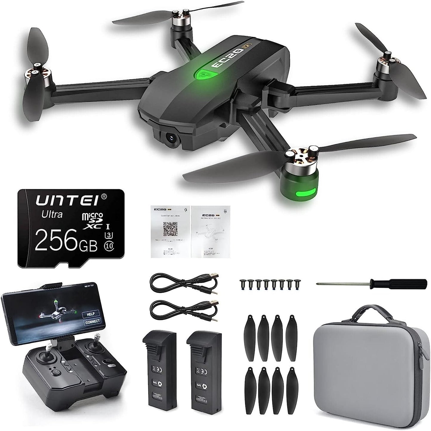UNTEI GPS Drones wCamera Adults 4K Auto Return HomeOptical Flow Positionin