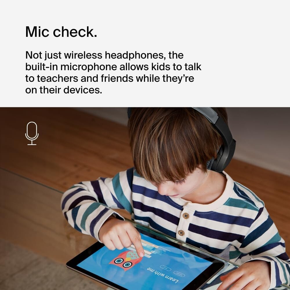Belkin SoundForm Mini Wireless BT Headphones Kids Black