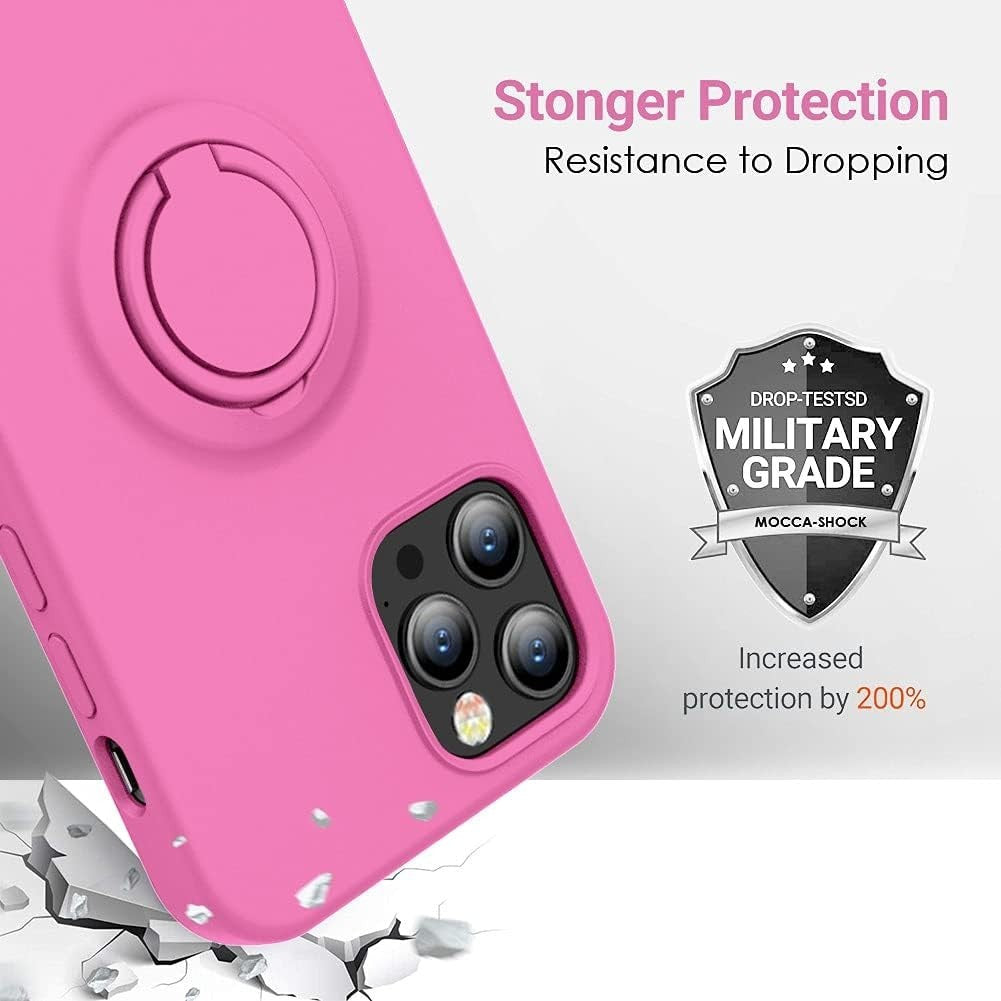 MOCCA Shockproof Case for iPhone 12/12 Pro – Ring Stand, Pitaya Pink - OEM