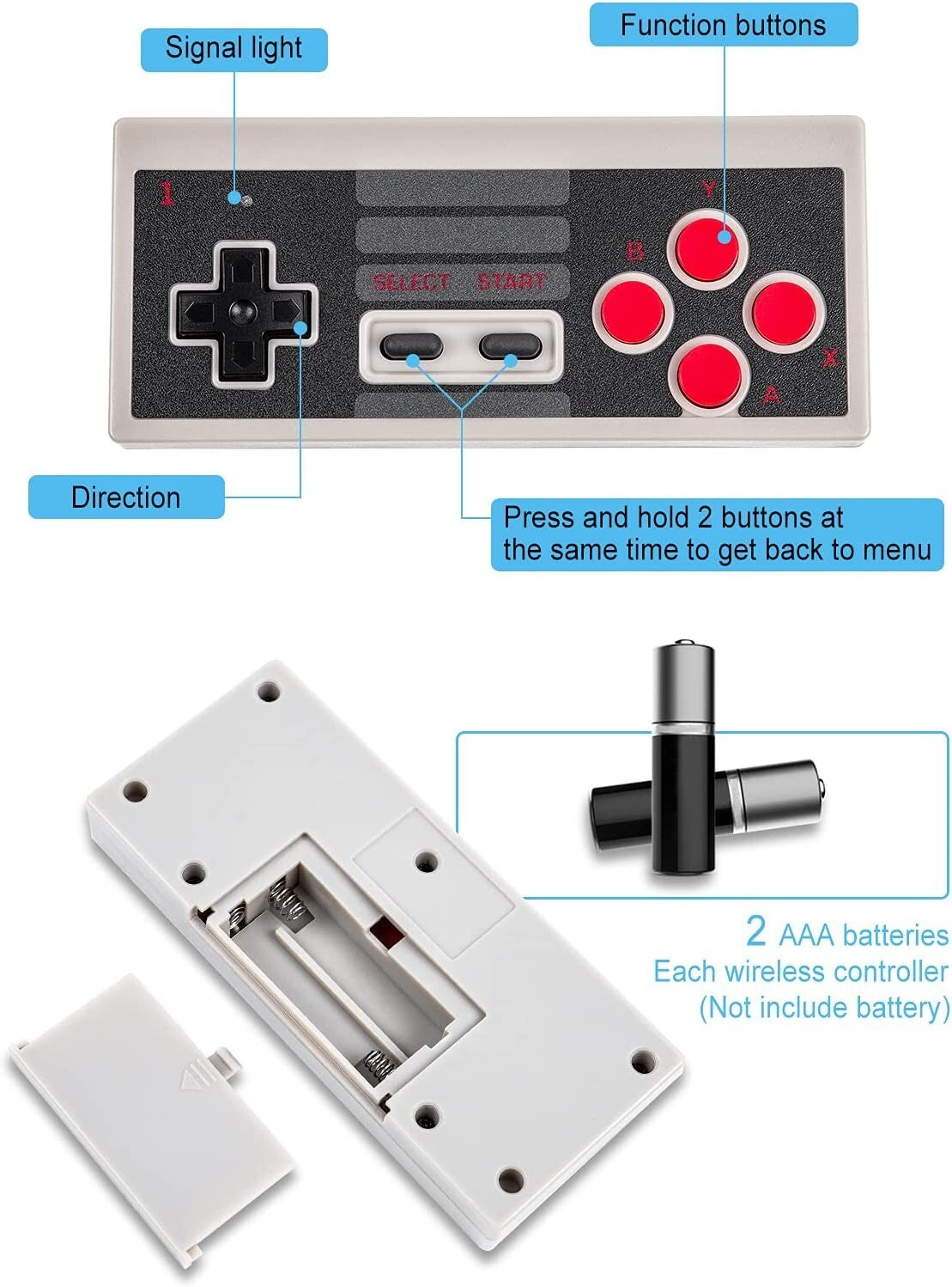 LIFTREN 818 Wireless Retro Game Console Builtin Classic Games Handheld