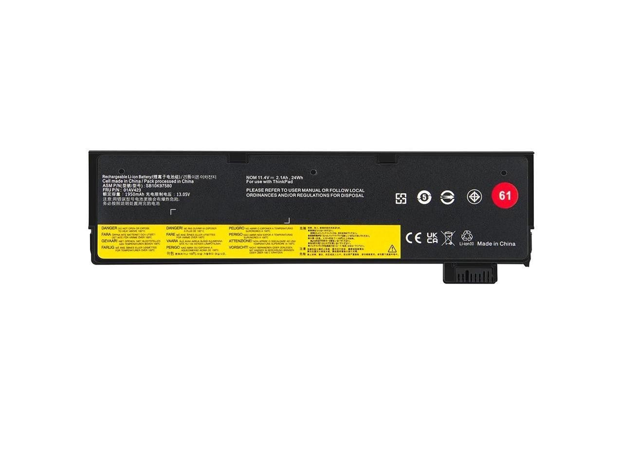 Laptop Battery for Lenovo ThinkPad T470/80 T580 P52S A485, 01AV423/25 11.4V 24Wh