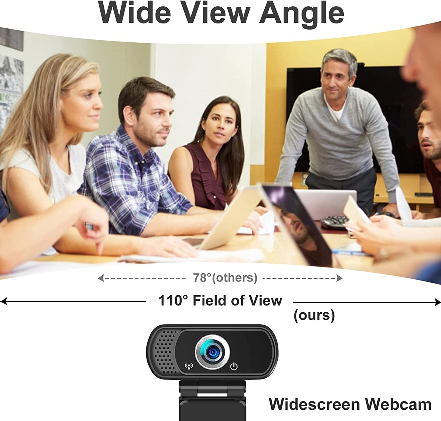 1080P Webcam Microphone Hrayzan HD Webcam w Privacy Cover Tripod