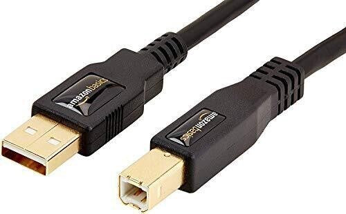 USB Amazon Basics 20 Printer Cable AMale to BMale Cord 6ft