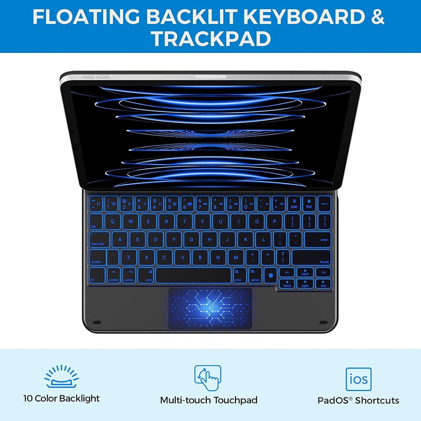 2022 11- typecase Edge Magnetic Keyboard iPad Pro inch Air 5th Gen 109inch