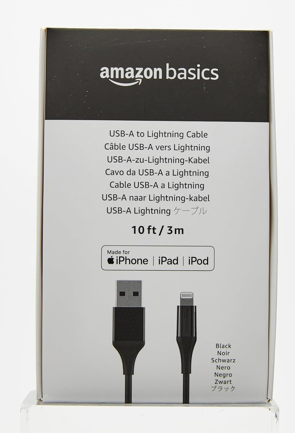 Amazon Basics 10FT Lightning Cable – MFi Certified USB-A Charger – iPhone iPad