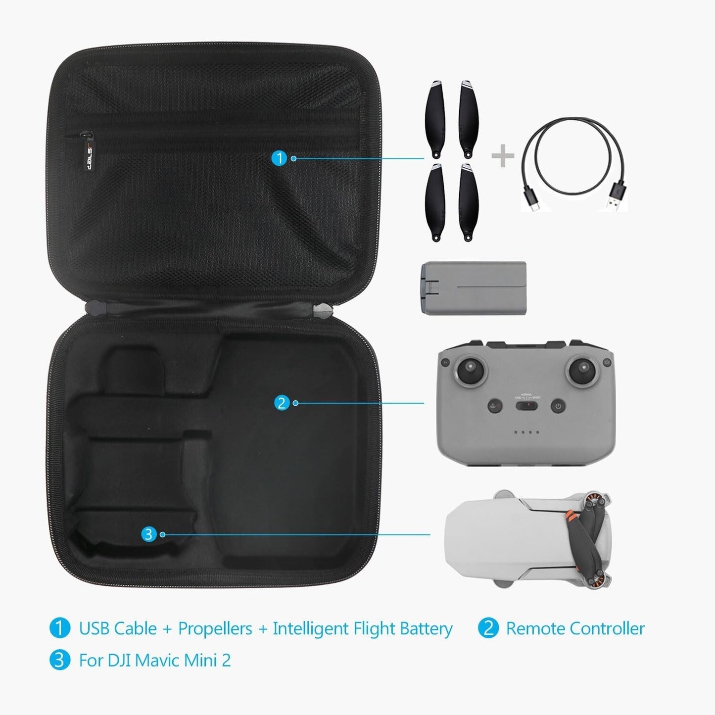 JSVER DJI Carrying Mavic 2 Drone Hard Shell Protective