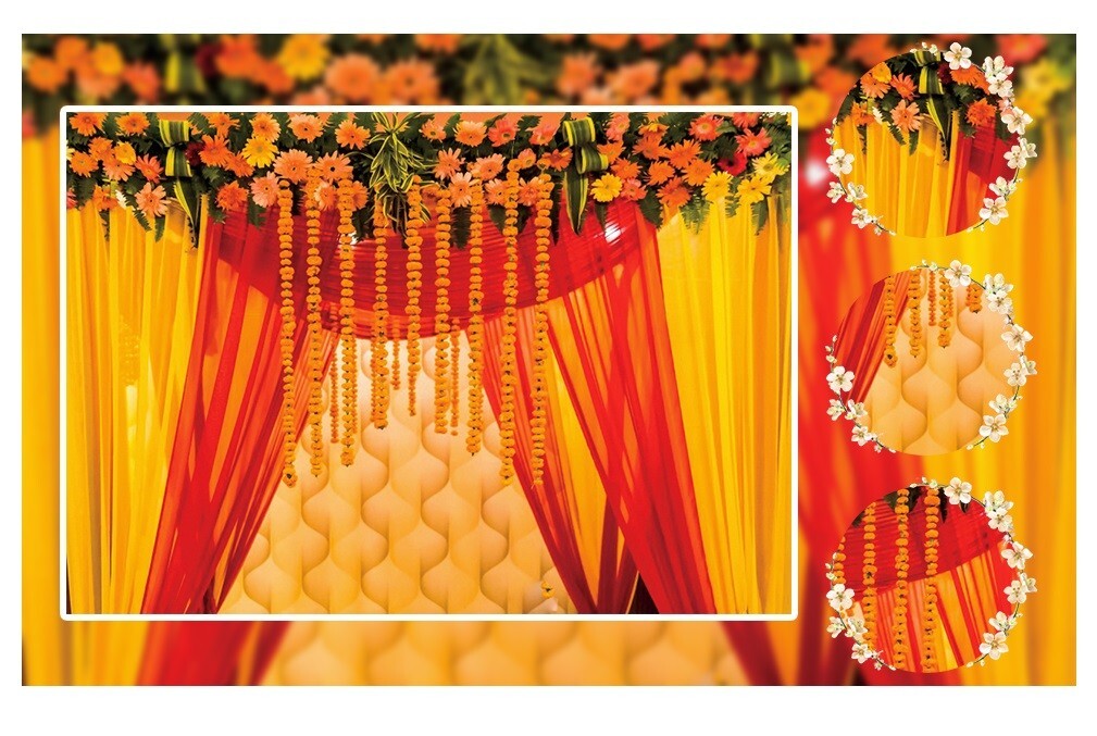 AOFOTO 10x8ft Macrame Wedding Backdrop Indian Marriage Decoration Red Curtain
