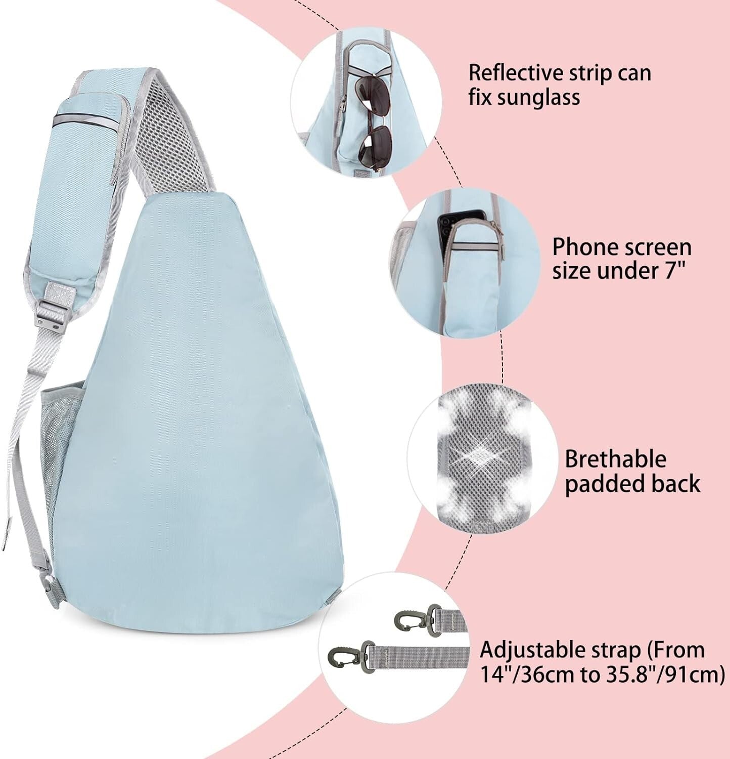 Sling Bag for Women Men:Small Crossbody Sling Backpack - Mini Water Resistant...