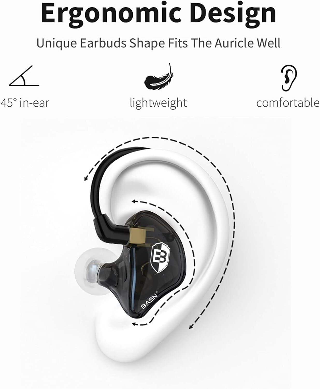 PRO Bsinger in Ear Monitor Headphones Musicians Dynamic Driver Black
