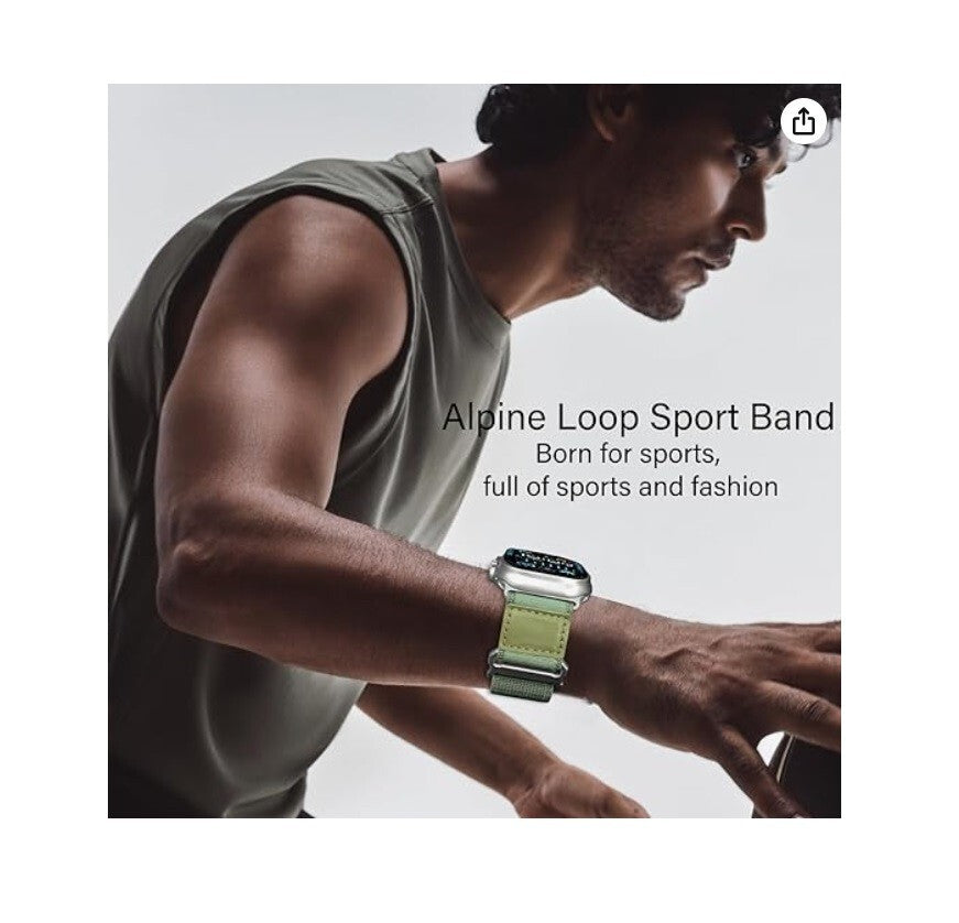 Zsuoop Alpine Loop Nylon Bands Compatible w Apple Watch Ultra 49 45 44 42 GHoo