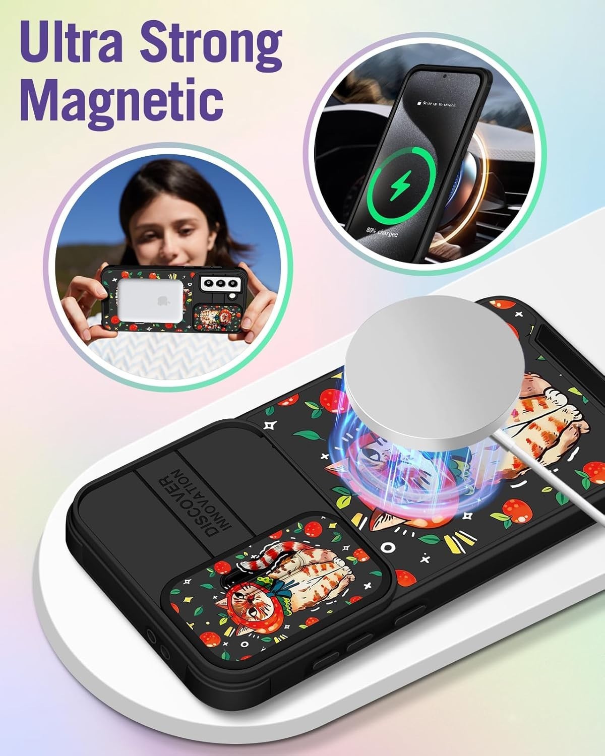 Buleens for Samsung Galaxy S21 Case 6.2 Inch - with Ring Stand & Camera Cover Ae